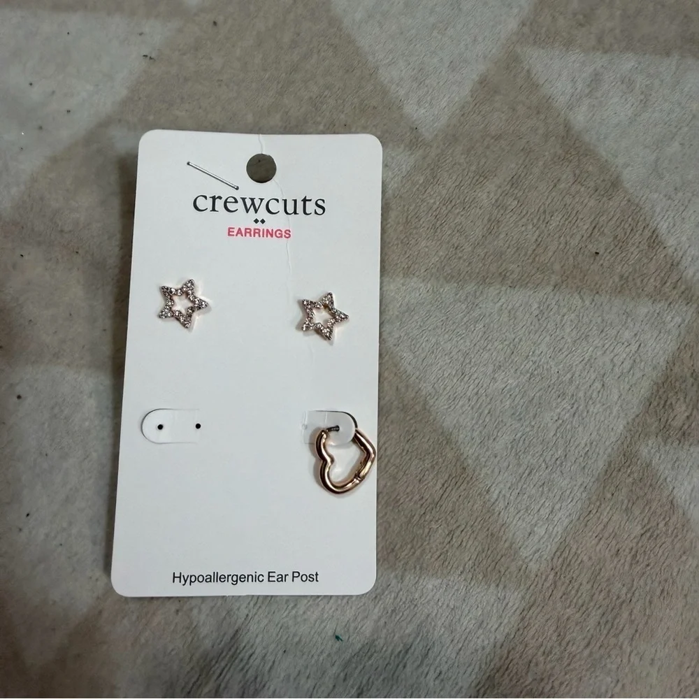 J crew Girls' heart earrings two-pack